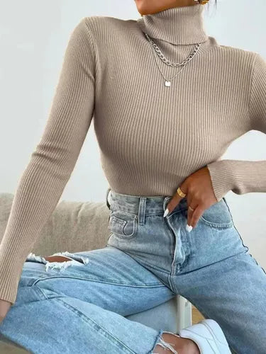 Sweater Beatle Cuello Alto Doble Lanilla
